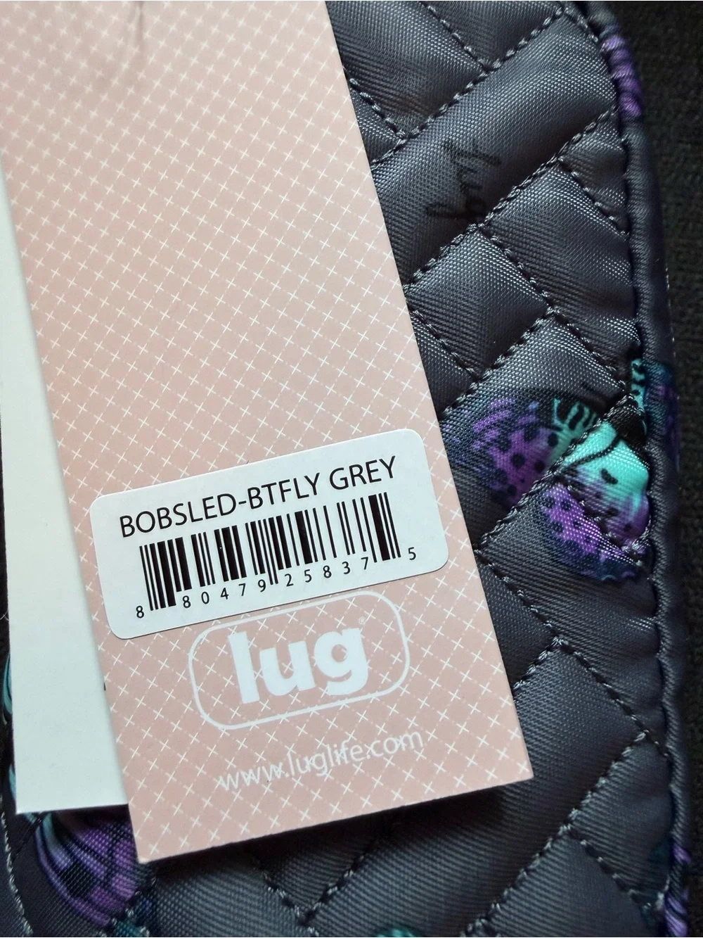 Lug Bobsled Eyeglass Case Pouch Bag – Butterfly Grey Gray Purple Blue